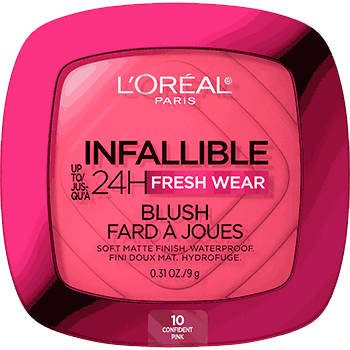 Infallible Up to 24H Fresh Wear Soft Matte Blush / 1O Confident Pink- L'Oreal Paris.