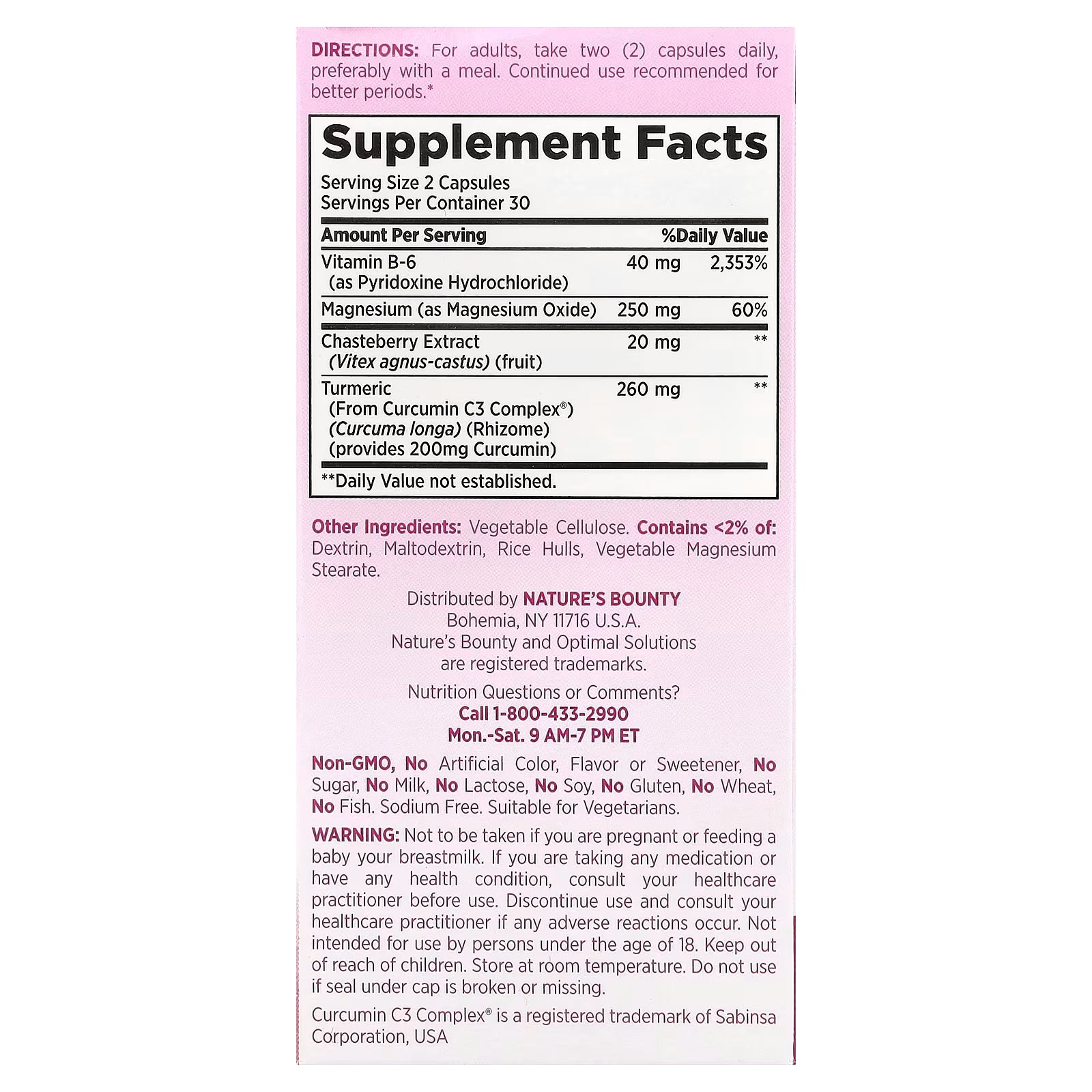 Advance PMS Relief, 60 Capsulas - Nature's Bounty.