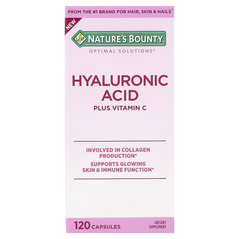 Hyaluronic Acid Plus Vitamin C, 120 capsulas - Nature's Bounty.