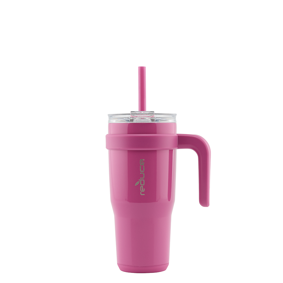 24 OZ COLD1 TUMBLER WITH HANDLE / SANGRIA- REDUCE.