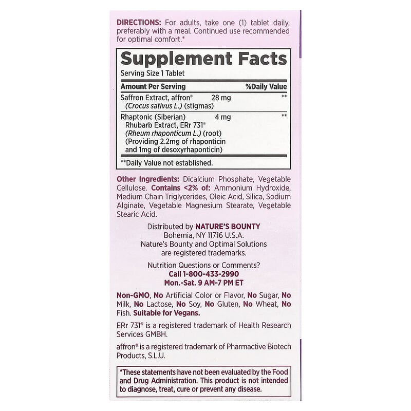 Advance Menopause Relief, 30 capsulas - Nature's Bounty.