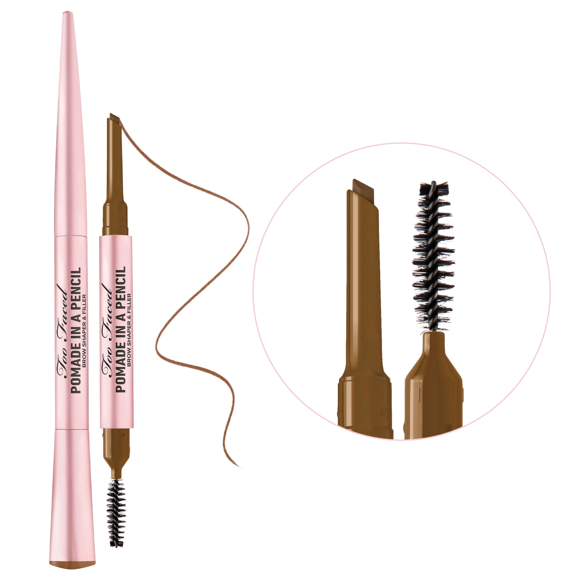 Pomade In A Pencil Eyebrow Shaper & Filler / Medium Brown - Too Faced.