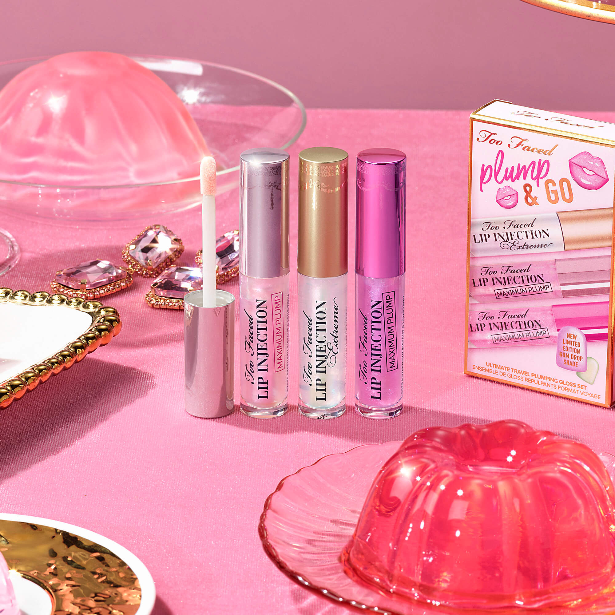 Plump & Go: Travel Size Lip Plumper Gloss Trio Set - TOO FACED