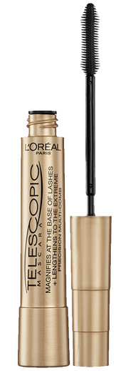 Máscara de pestañas False Lash Telescopic Gold / Blackest Black  - L'Oreal Paris.