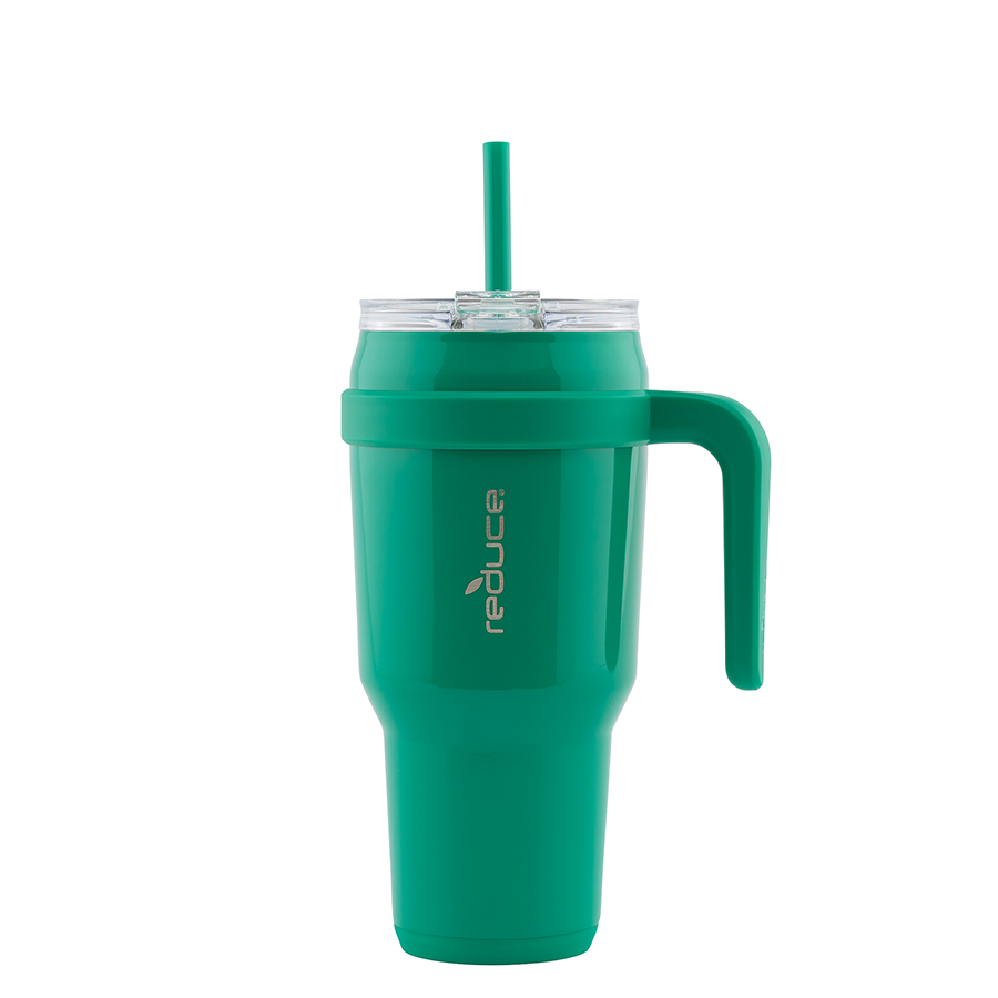 40 OZ COLD1 TUMBLER WITH HANDLE / PALM LEAF- REDUCE.