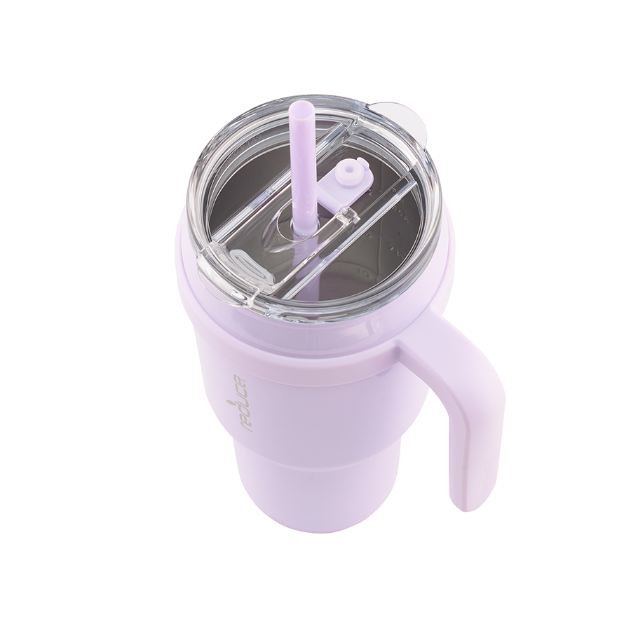 40 OZ COLD1 TUMBLER WITH HANDLE / LILAC BUD - REDUCE.
