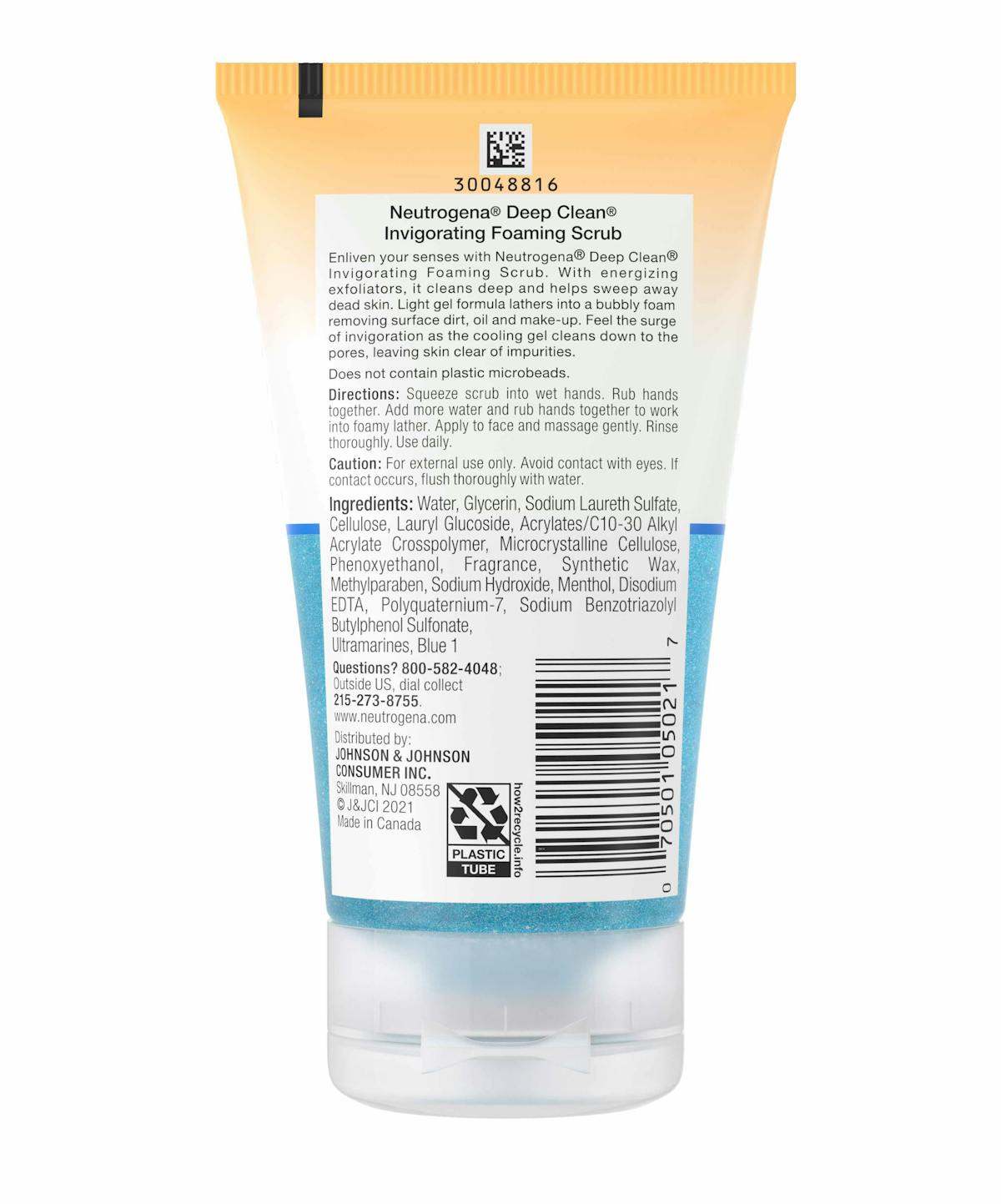 Deep Clean Invigorating Foaming Srub (124ml) - Neutrogena.