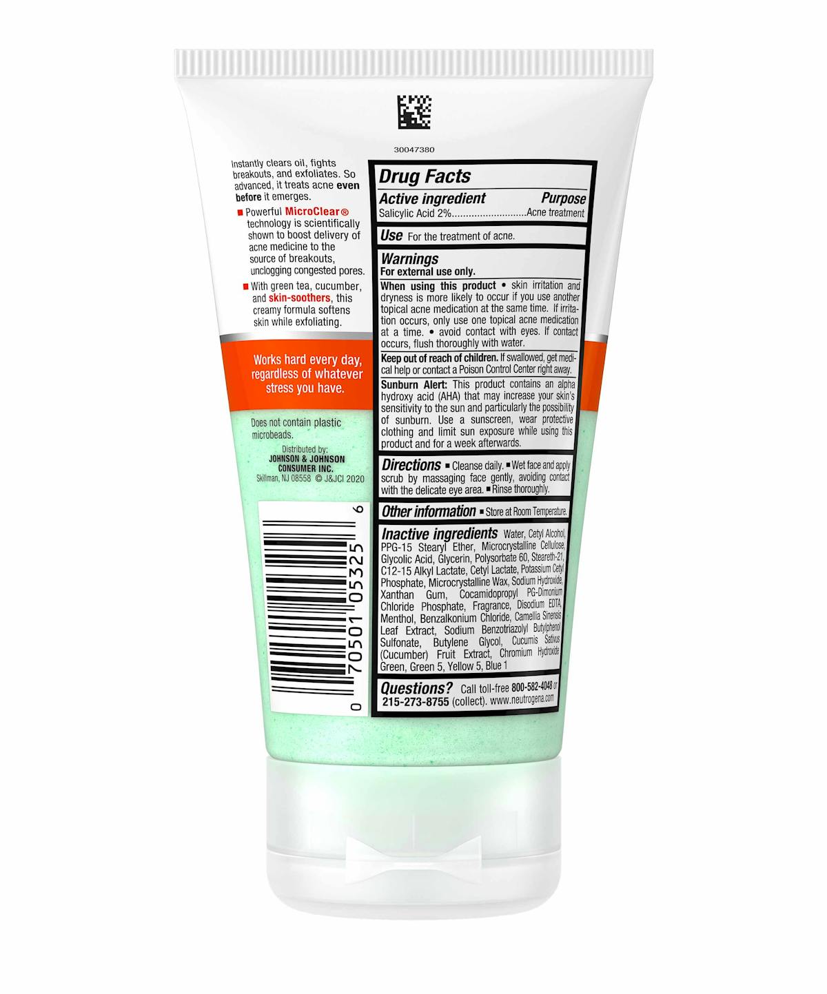 Oil Free Acne Stress Control Power- Clear Srub (125ml) - Neutrogena.