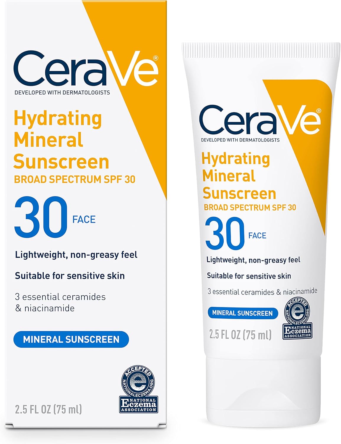 Hydrating Mineral Sunscreen SPF 30 Face Lotion 75ml - CeraVe.