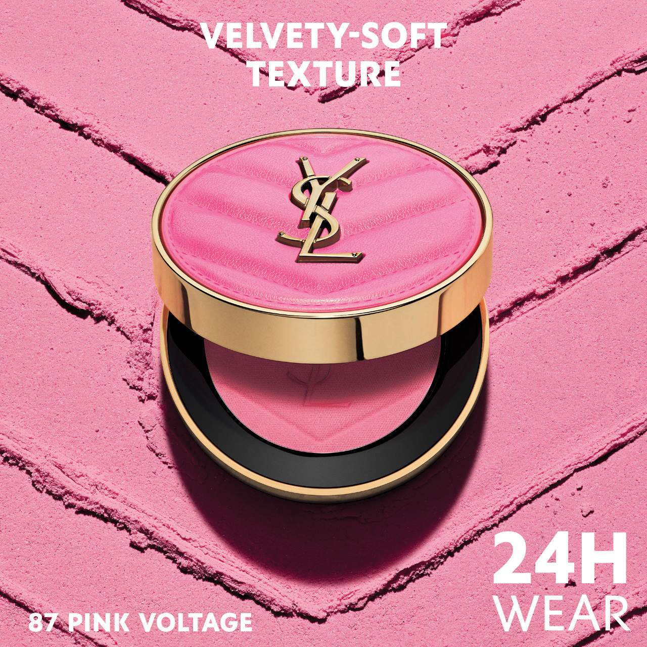 Make Me Blush 24H Buildable Powder Blush/ 87 Pink Voltage -Yves Saint Laurent.