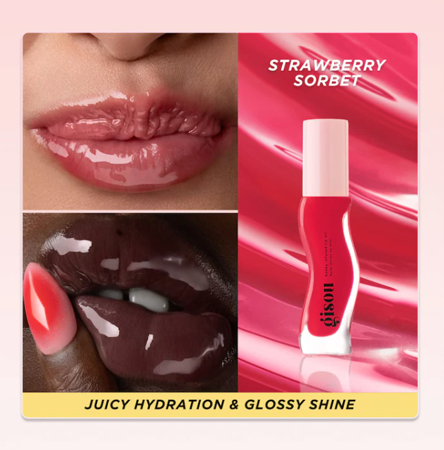 Honey Infused Hydrating Lip Oil / Strawberry Sorbet - Gisou