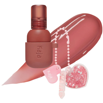 Jelly Charm Glazed Lip Stain & Blush With Keychain /05 Peach Fizz - Kaja.