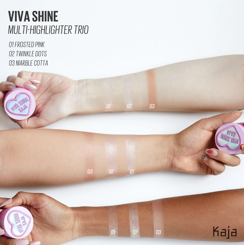 Viva Shine Bento Highlighter + Eyeshadow Palette /01 Multi Highlighter Trio - Kaja.