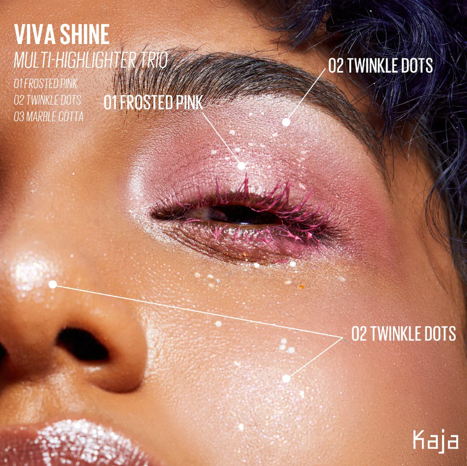 Viva Shine Bento Highlighter + Eyeshadow Palette /01 Multi Highlighter Trio - Kaja.