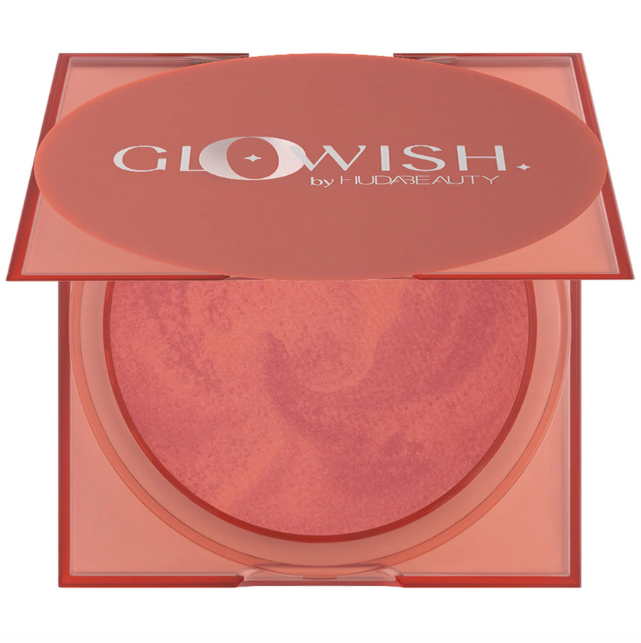 GloWish Cheeky Vegan Soft Glow Powder Blush/ 02 Caring Coral- Huda Beauty PREVENTA.