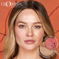 GloWish Cheeky Vegan Soft Glow Powder Blush/ 02 Caring Coral- Huda Beauty PREVENTA.
