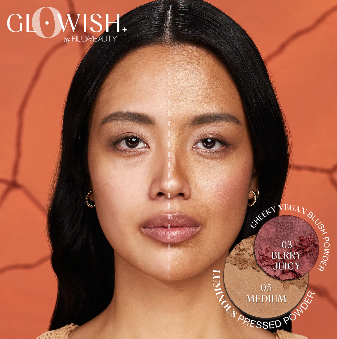 GloWish Cheeky Vegan Soft Glow Powder Blush/03 Berry Juicy  Huda Beauty PREVENTA.
