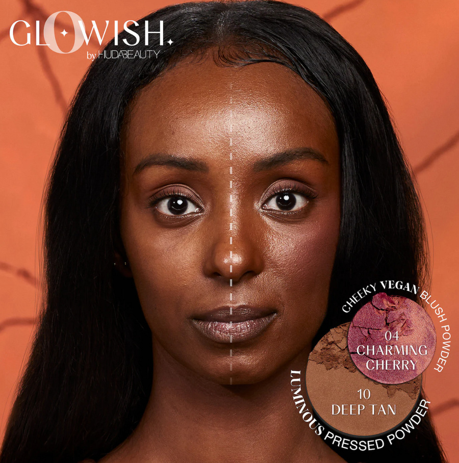 GloWish Cheeky Vegan Soft Glow Powder Blush/04 Charming Cherry   Huda Beauty PREVENTA.