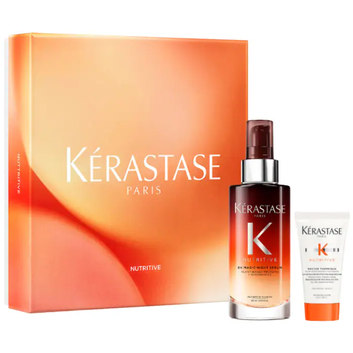 Nutritive 8H Magic night Serum & Heat Protecting Styling Cream Iconic Duo Set -Kérastase PREVENTA