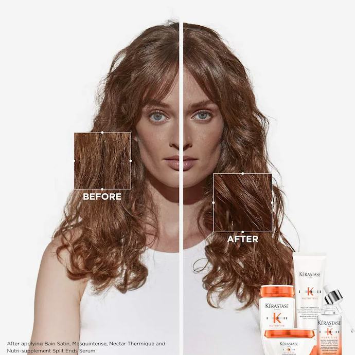 Nutritive 8H Magic night Serum & Heat Protecting Styling Cream Iconic Duo Set -Kérastase PREVENTA