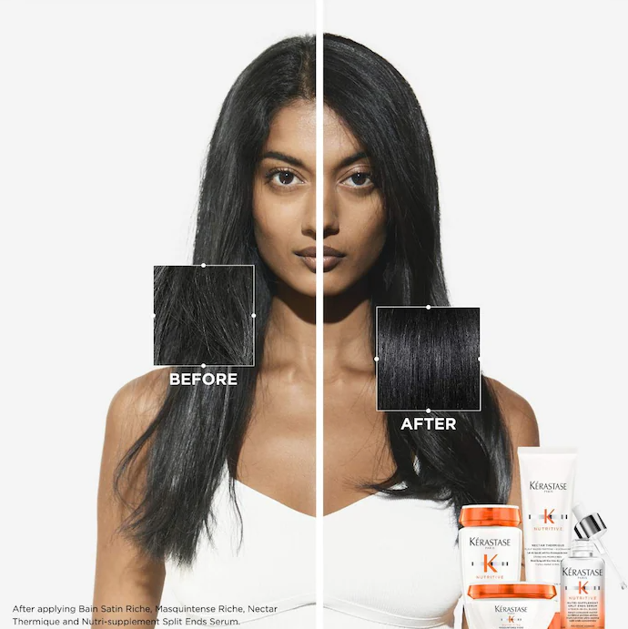Nutritive 8H Magic night Serum & Heat Protecting Styling Cream Iconic Duo Set -Kérastase PREVENTA