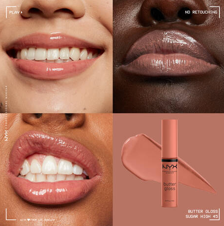 BUTTER GLOSS NON-STICKY LIP GLOSS / SUGAR HIGH - NYX COSMETICS.