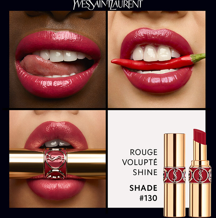 YSL Rouge Volupté Shine / 130 Burnt Suede - Yves Saint Laurent.