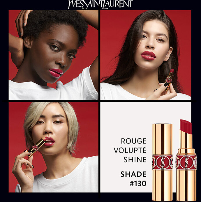 YSL Rouge Volupté Shine / 130 Burnt Suede - Yves Saint Laurent.