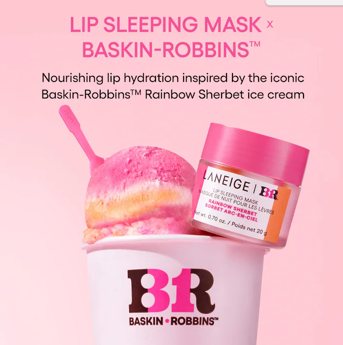 Lip Sleeping Mask Intense Hydration with Vitamin C / Baskin Robbins Rainbow Sherbe - Laneige.