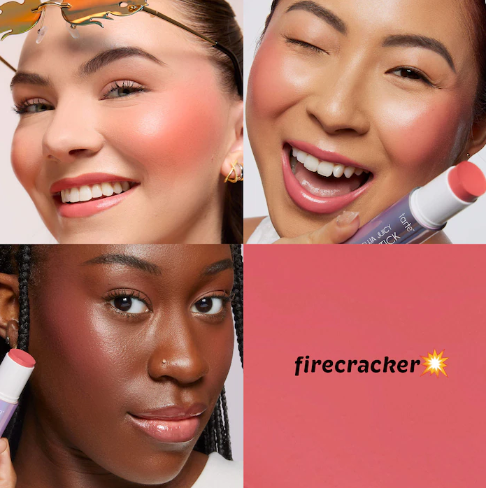 maracuja multi-stick cream blush stick & lip tint with hyaluronic acid / Firecracker - TARTE.