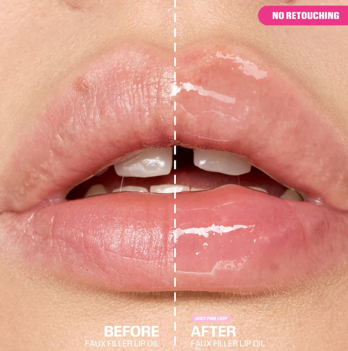 Faux Filler Ultra-Hydrating Tinted Jelly Lip Oil / Juicy Pink Lady - HUDA BEAUTY.
