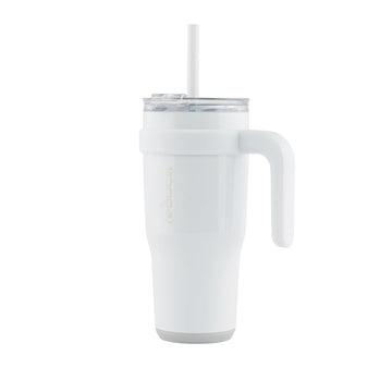 24 OZ COLD1 TUMBLER WITH HANDLE / WHITE - REDUCE.