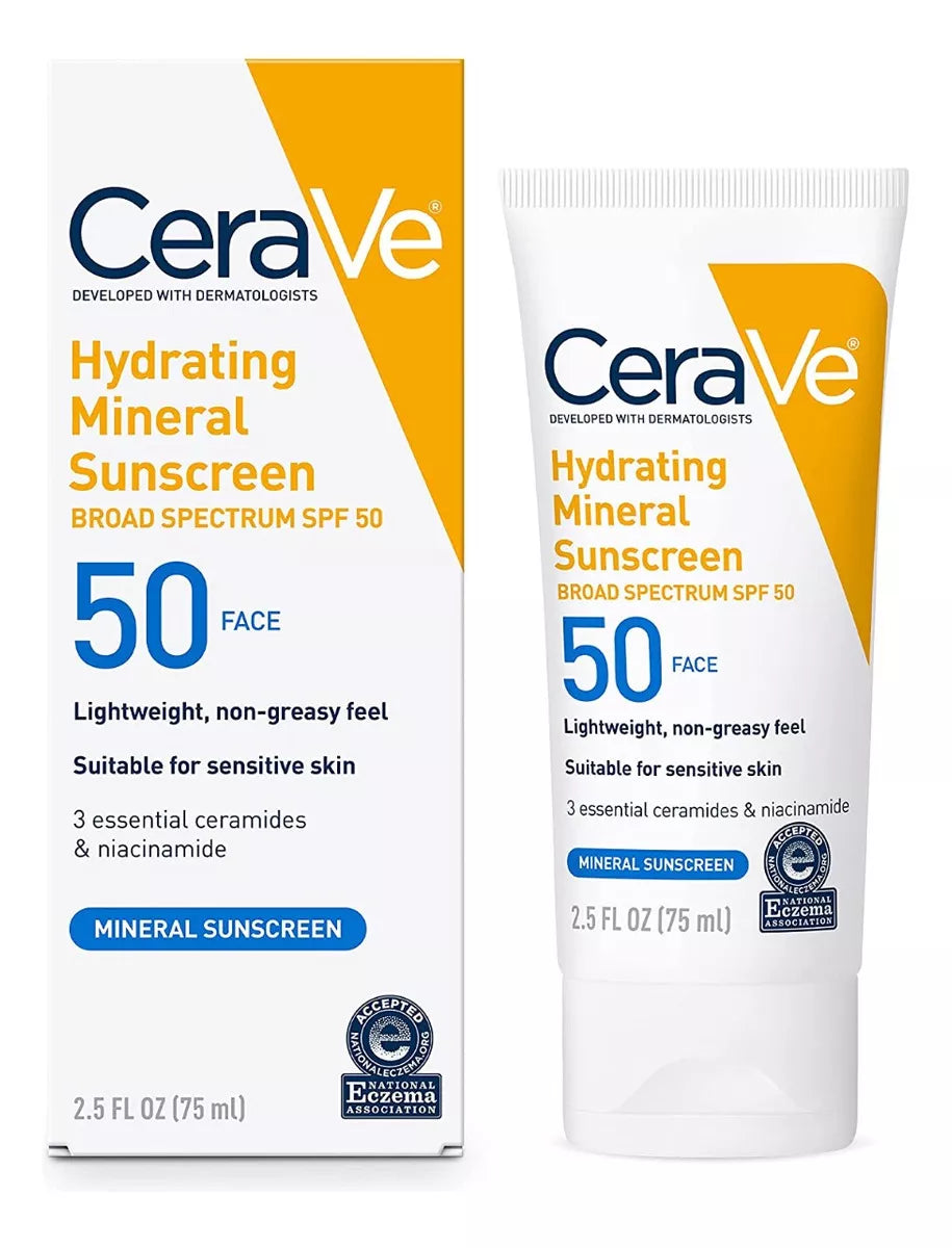 Hydrating Mineral Sunscreen SPF 50 FACE 75ml - CeraVe.