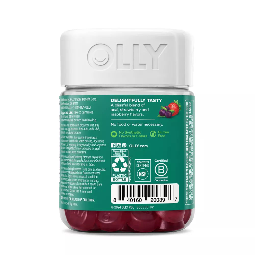 Muscle Recovery Sleep Gummies with Melatonin, Tart Cherry & Vitamin D / 40 Gomitas - OLLY.