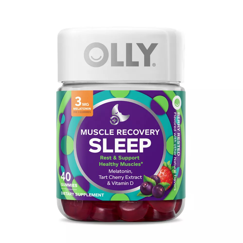 Muscle Recovery Sleep Gummies with Melatonin, Tart Cherry & Vitamin D / 40 Gomitas - OLLY.