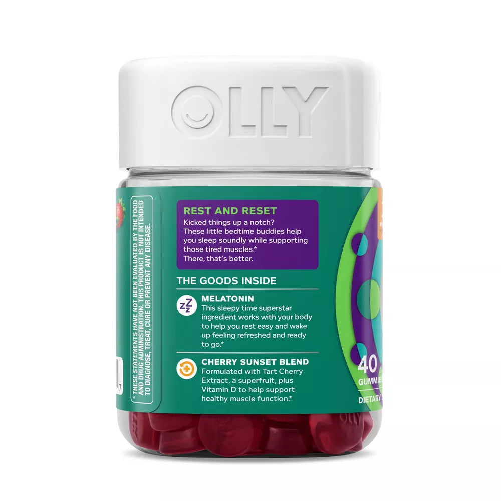 Muscle Recovery Sleep Gummies with Melatonin, Tart Cherry & Vitamin D / 40 Gomitas - OLLY.