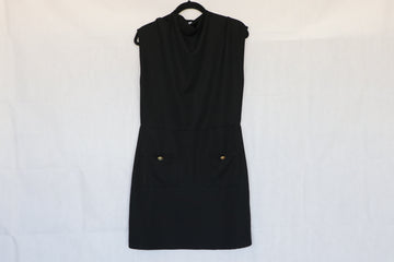 Vestido Negro Botones Talla L Nuevo - Zara