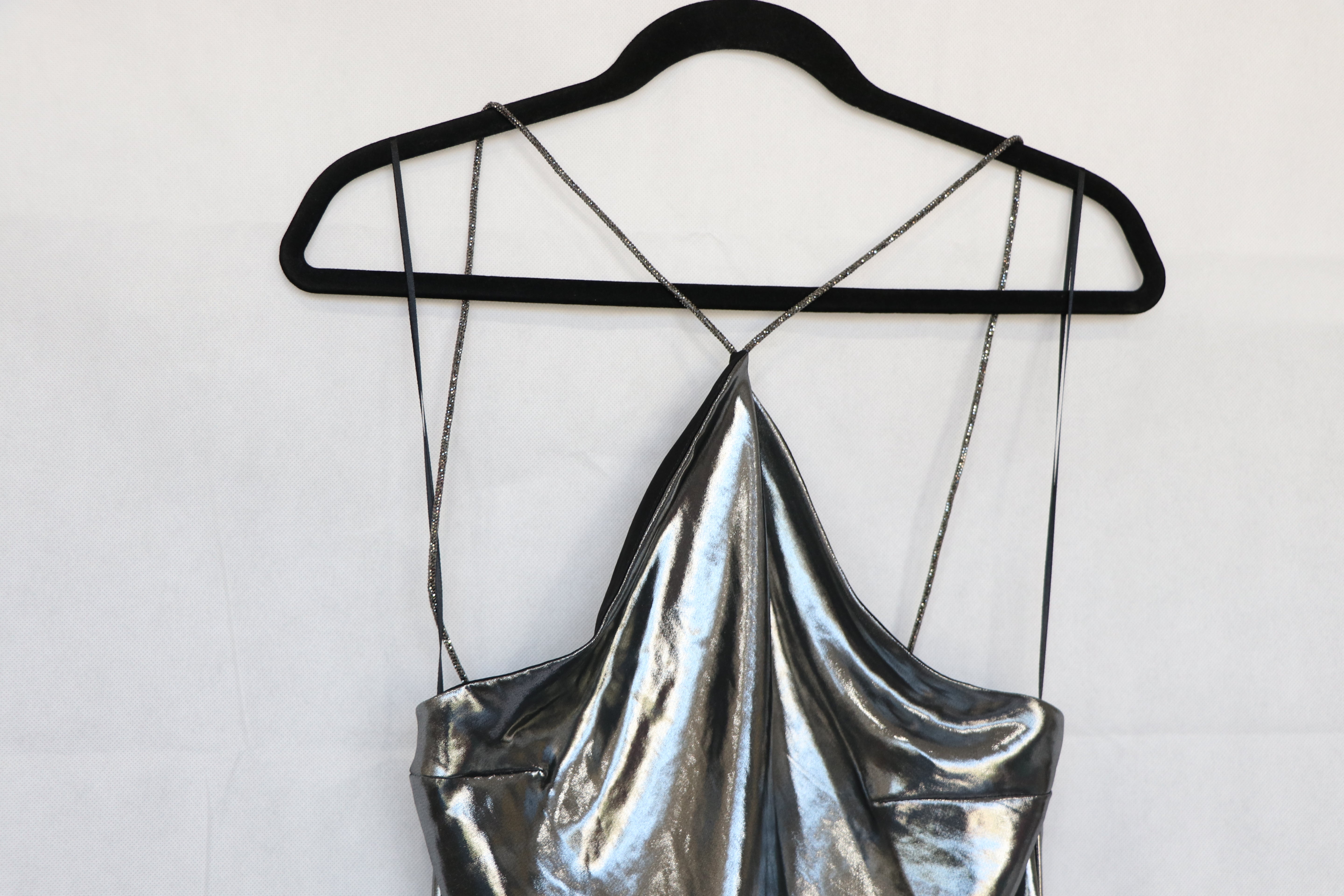 Vestido Metalico Talla M Nuevo  - Zara