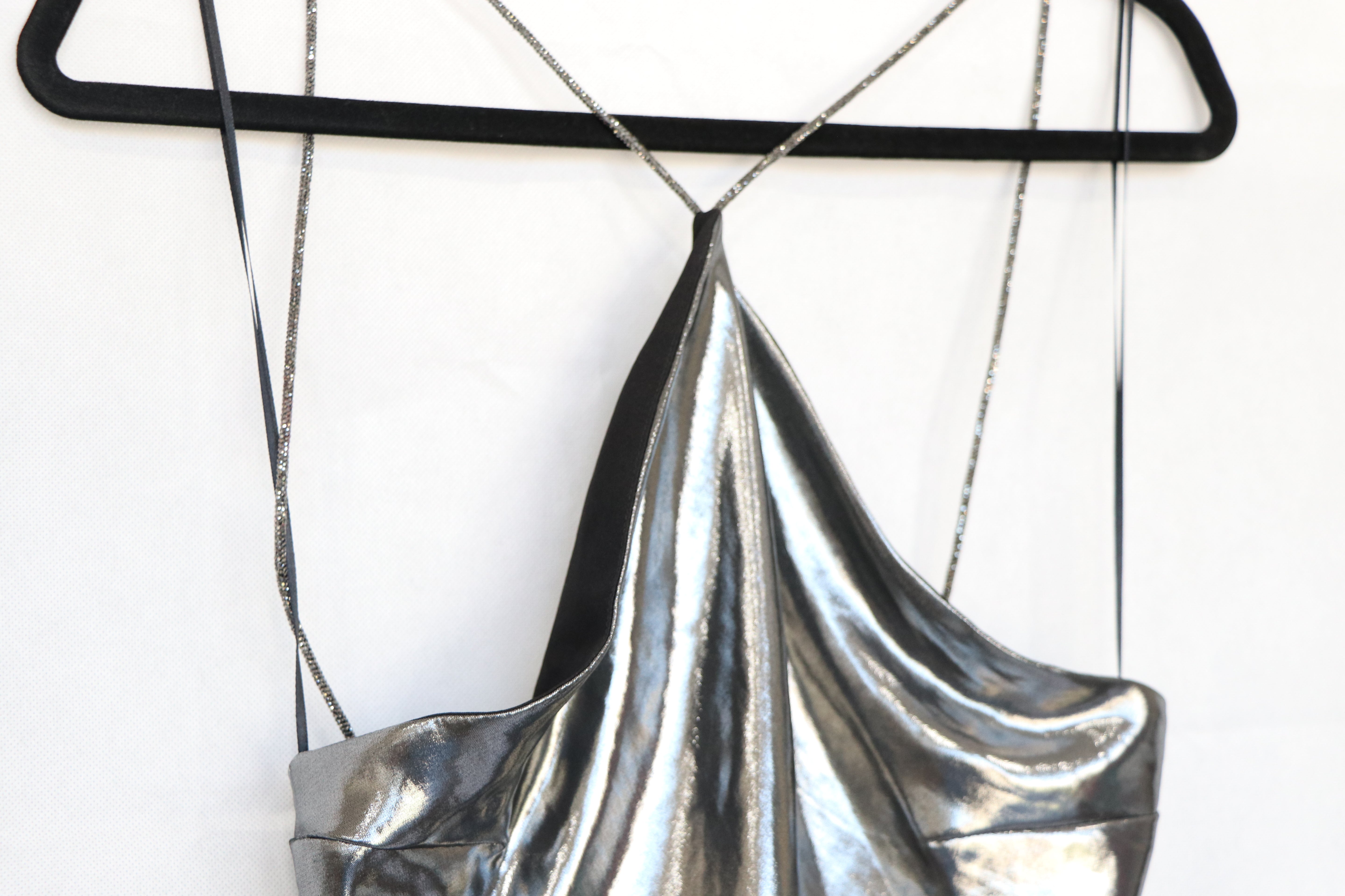 Vestido Metalico Talla M Nuevo  - Zara