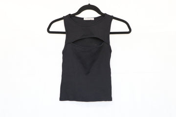 Blusa negra con abertura en pecho Talla M - Stradivarius