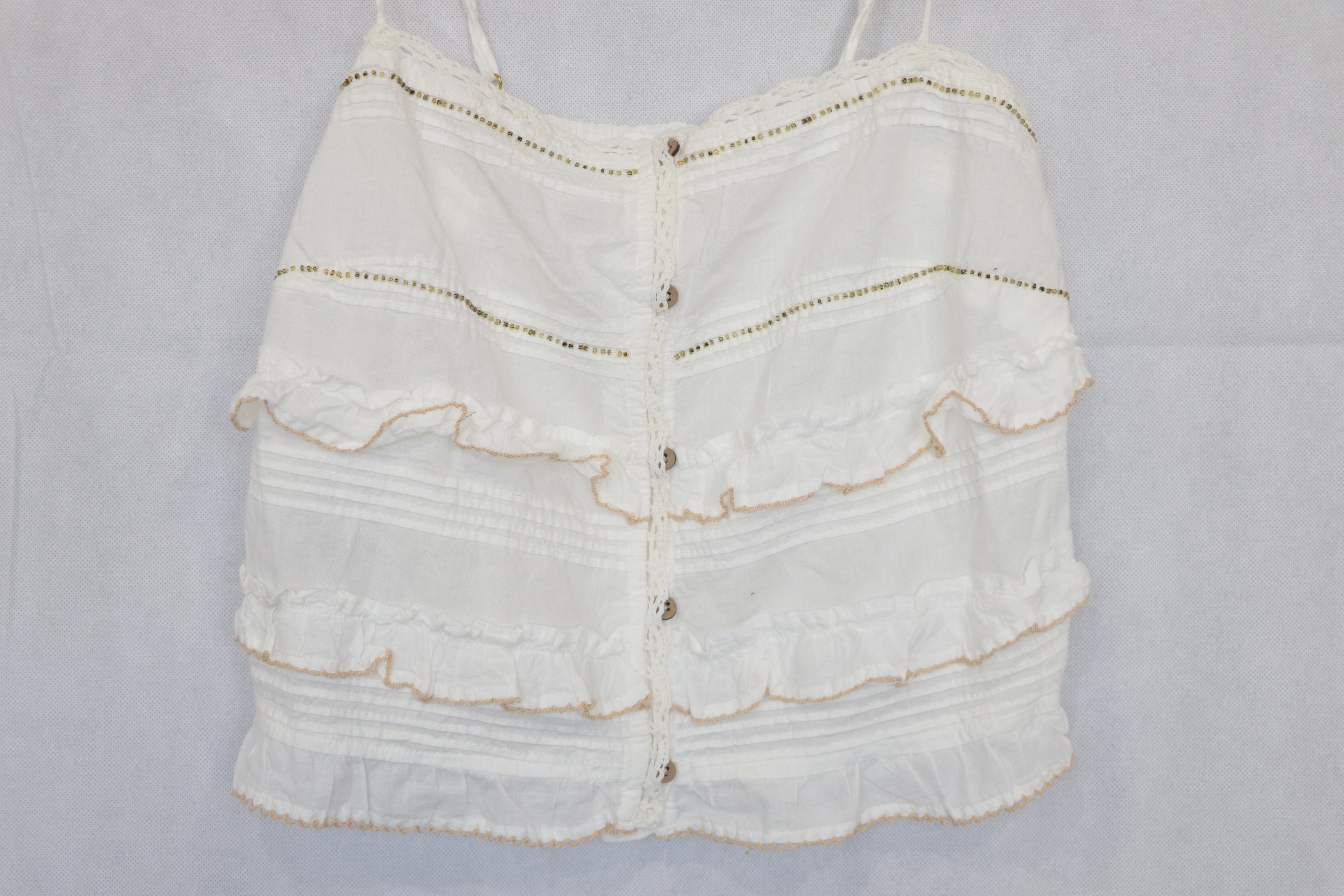 Blusa de tirantes con botones fresca Talla S - Mango