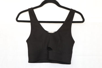 Crop Top Negro con abertura bajo busto Talla S - Stradivarius