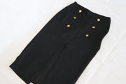 Falda Negra botones dorados Talla M - Zara