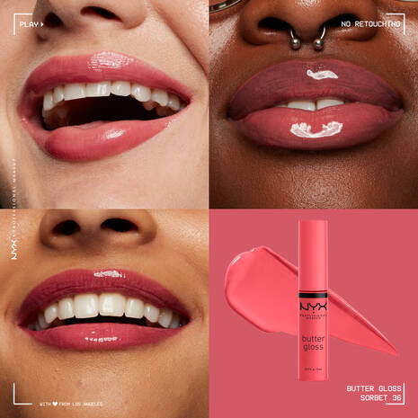 BUTTER GLOSS NON-STICKY LIP GLOSS / Sorbet - NYX COSMETICS.