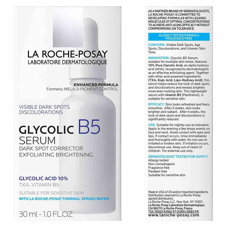 GLYCOLIC B5 10% PURE GLYCOLIC ACID SERUM - LA ROCHE - POSAY.