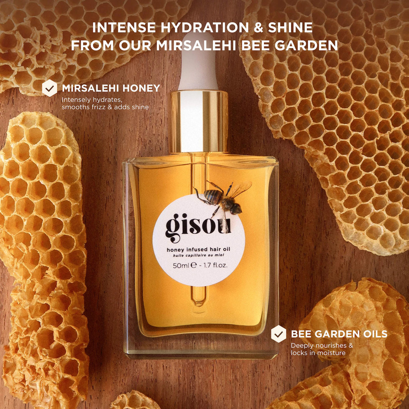 Mini Honey Infused Hair Oil 20ML - Gisou  PREVENTA.