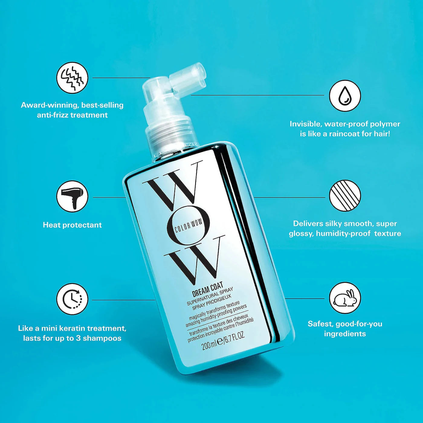 Dream Coat Supernatural Spray Anti-Frizz Treatment 200ml - COLOR WOW. PREVENTA