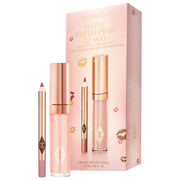 Mini Glossy Pink Lip Gloss + Lip Liner Set - Fresh Pink / Charlotte Tilbury.