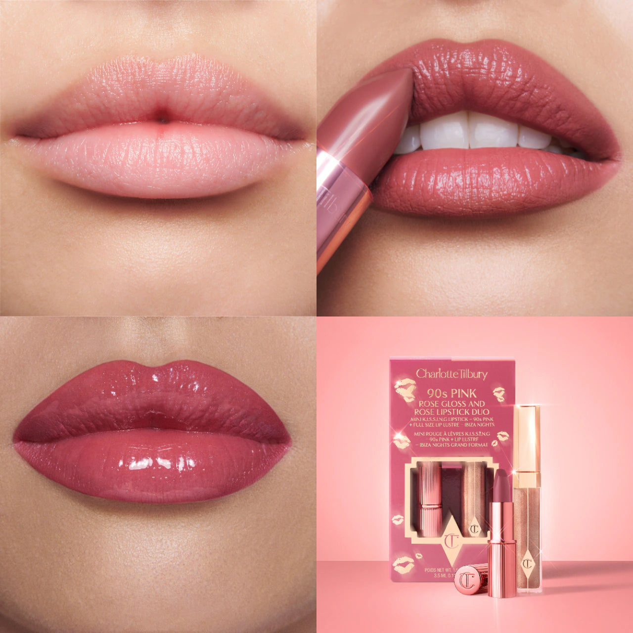 K.I.S.S.I.N.G Lipstick and Lip Gloss Duos /90's Pink - Charlotte Tilbury  PREVENTA.