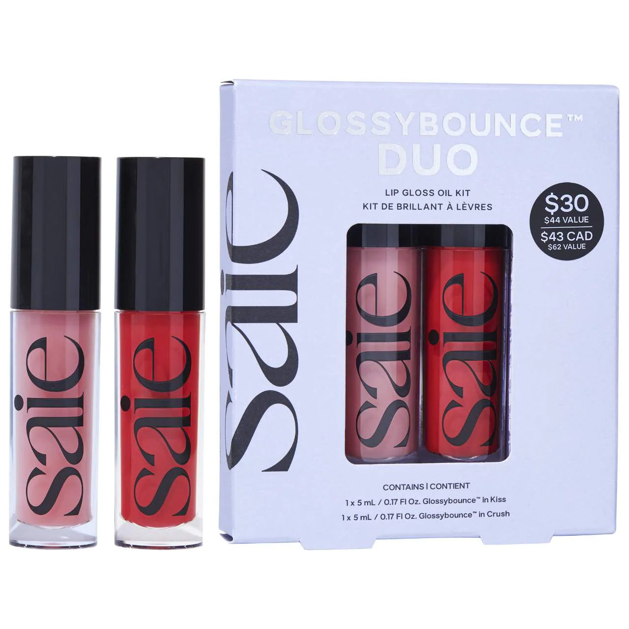 Glossybounce Lip Gloss Oil Duo - Saie.